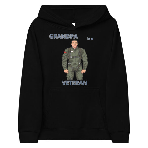 GRANDPA IS A VETERAN TOO FOWER Kids Fleece Hoodie