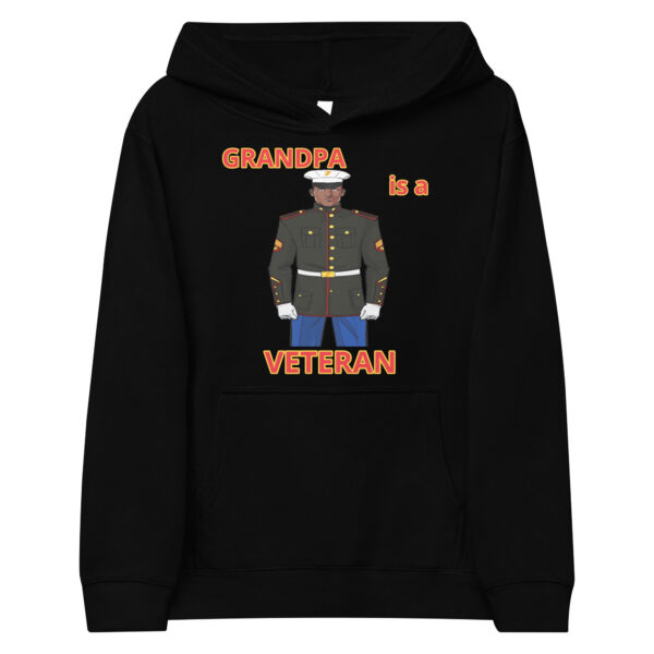 GRANDPA IS A VETERAN TOO FOWER Kids Fleece Hoodie