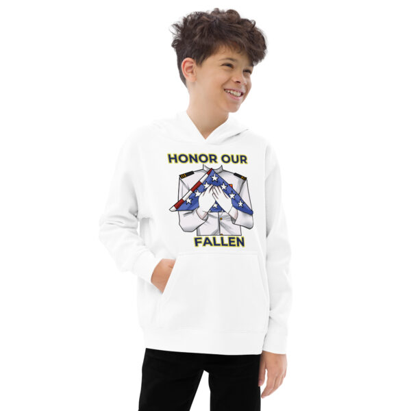 HONOR OUR FALLEN TOO FIFE Kids Fleece Hoodie - Image 12