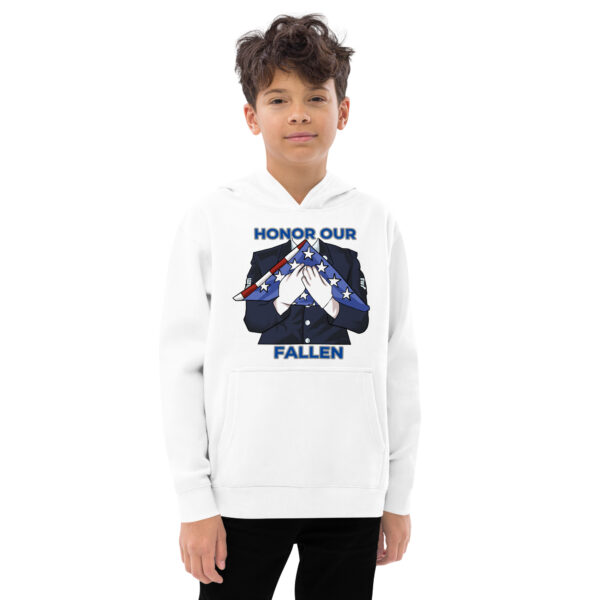 HONOR OUR FALLEN TOO FIFE Kids Fleece Hoodie - Image 11