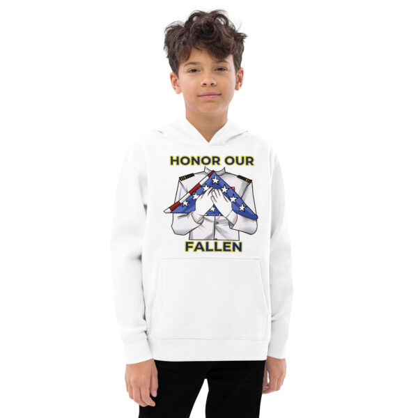 HONOR OUR FALLEN TOO FIFE Kids Fleece Hoodie - Image 11