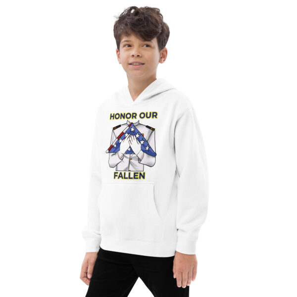 HONOR OUR FALLEN TOO FIFE Kids Fleece Hoodie - Image 13