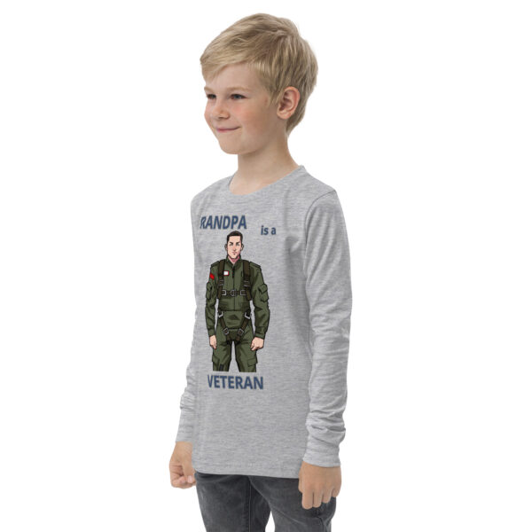 GRANDPA IS A VETERAN TOO FOWER Youth Long Sleeve Tee - Image 6