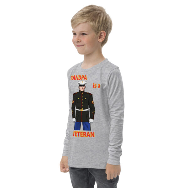 GRANDPA IS A VETERAN TOO FOWER Youth Long Sleeve Tee - Image 6