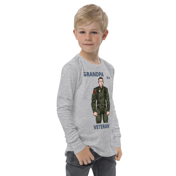 GRANDPA IS A VETERAN TOO FOWER Youth Long Sleeve Tee - Image 7