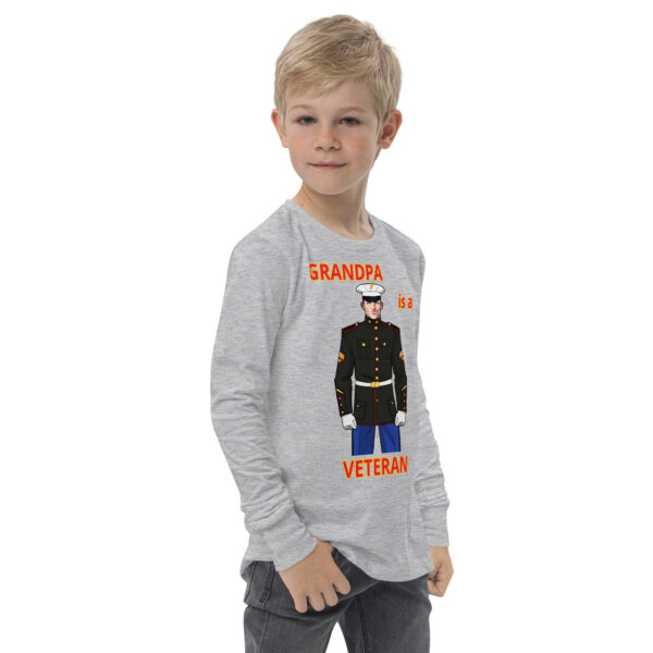 GRANDPA IS A VETERAN TOO FOWER Youth Long Sleeve Tee - Image 7