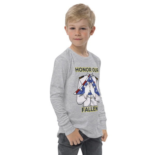 HONOR OUR FALLEN TOO FIFE Youth Long Sleeve Tee - Image 7