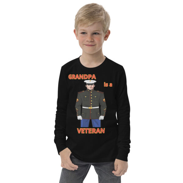 GRANDPA IS A VETERAN TOO FOWER Youth Long Sleeve Tee