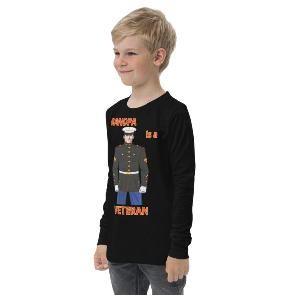 GRANDPA IS A VETERAN TOO FOWER Youth Long Sleeve Tee - Image 2