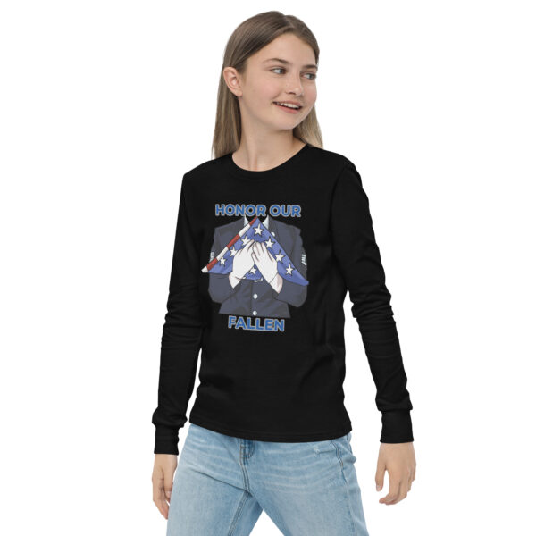 HONOR OUR FALLEN TOO FIFE Youth Long Sleeve Tee - Image 3