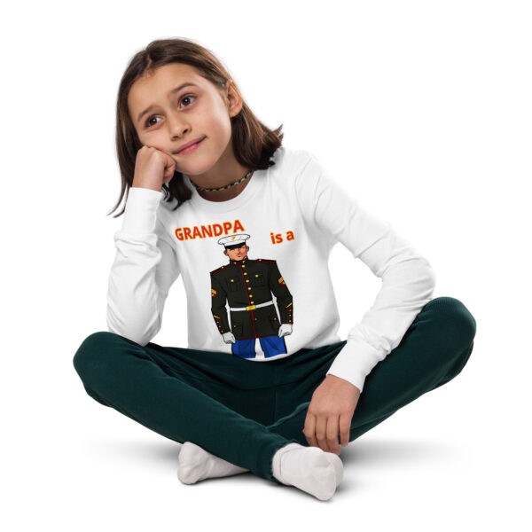 GRANDPA IS A VETERAN TOO FOWER Youth Long Sleeve Tee - Image 8