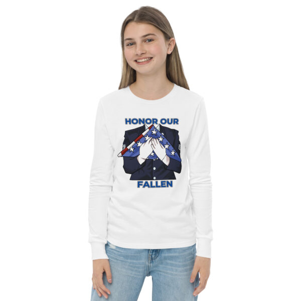 HONOR OUR FALLEN TOO FIFE Youth Long Sleeve Tee - Image 14