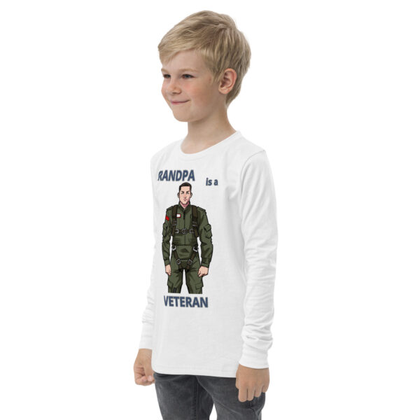 GRANDPA IS A VETERAN TOO FOWER Youth Long Sleeve Tee - Image 10