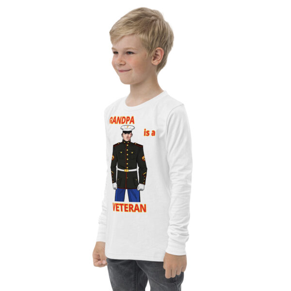 GRANDPA IS A VETERAN TOO FOWER Youth Long Sleeve Tee - Image 10