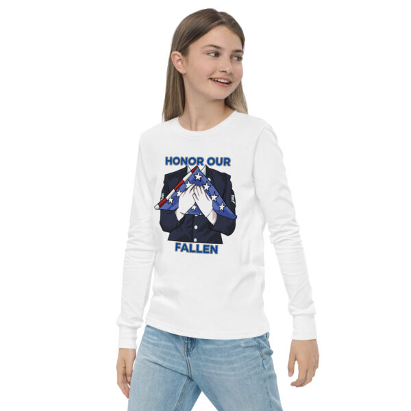 HONOR OUR FALLEN TOO FIFE Youth Long Sleeve Tee - Image 15