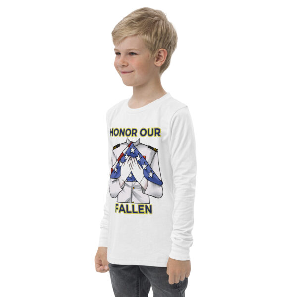 HONOR OUR FALLEN TOO FIFE Youth Long Sleeve Tee - Image 10