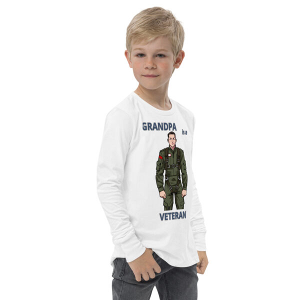 GRANDPA IS A VETERAN TOO FOWER Youth Long Sleeve Tee - Image 11