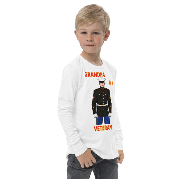 GRANDPA IS A VETERAN TOO FOWER Youth Long Sleeve Tee - Image 11