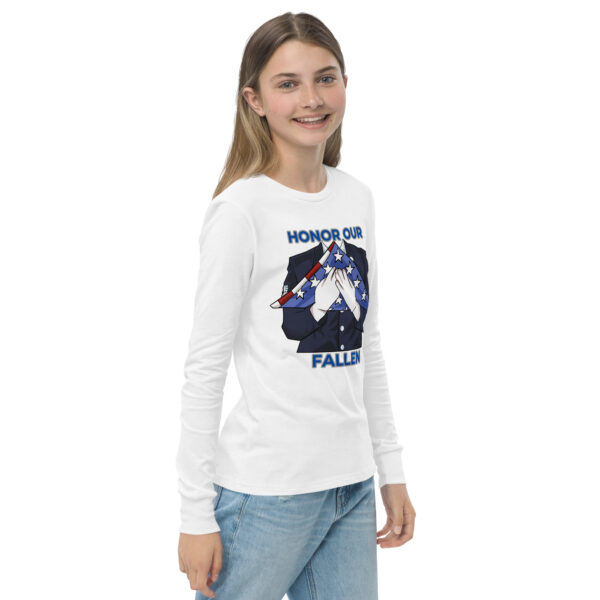 HONOR OUR FALLEN TOO FIFE Youth Long Sleeve Tee - Image 16