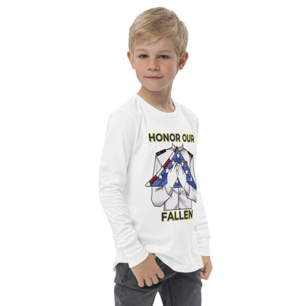 HONOR OUR FALLEN TOO FIFE Youth Long Sleeve Tee - Image 11