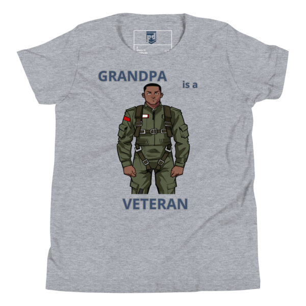 GRANDPA IS A VETERAN TOO FOWER Youth Short Sleeve T-Shirt - Image 3