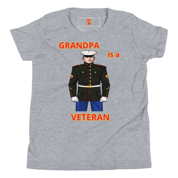 GRANDPA IS A VETERAN TOO FOWER Youth Short Sleeve T-Shirt - Image 3