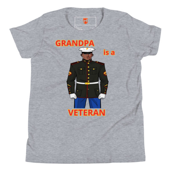 GRANDPA IS A VETERAN TOO FOWER Youth Short Sleeve T-Shirt - Image 3