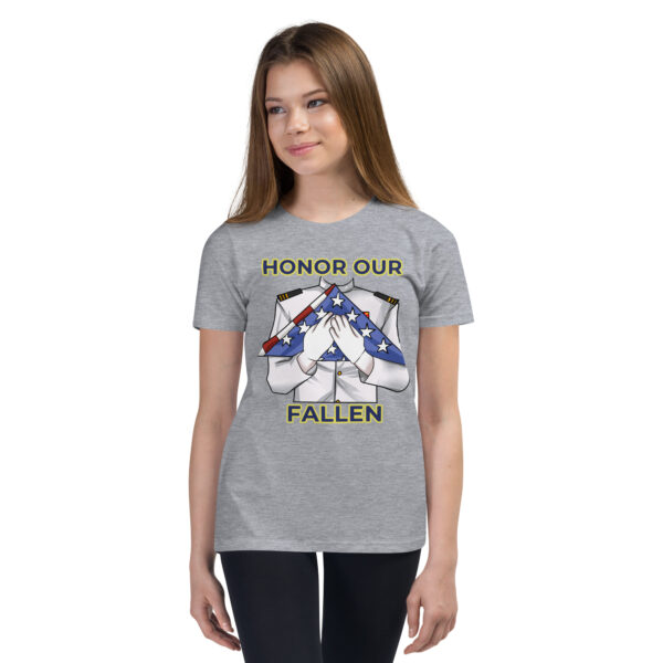 HONOR OUR FALLEN TOO FIFE Youth Short Sleeve T-Shirt - Image 3