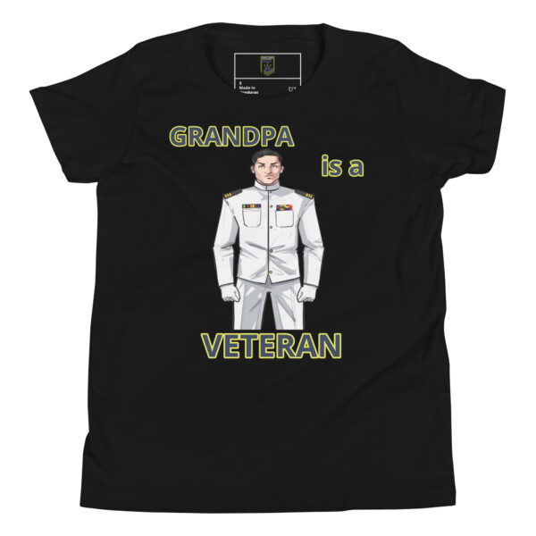 GRANDPA IS A VETERAN TOO FOWER Youth Short Sleeve T-Shirt