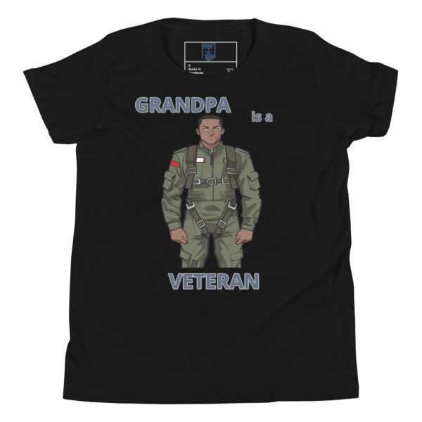 GRANDPA IS A VETERAN TOO FOWER Youth Short Sleeve T-Shirt