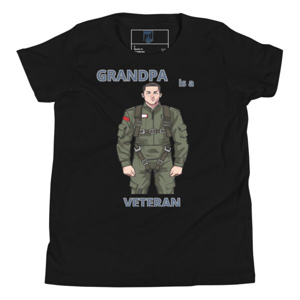 GRANDPA IS A VETERAN TOO FOWER Youth Short Sleeve T-Shirt