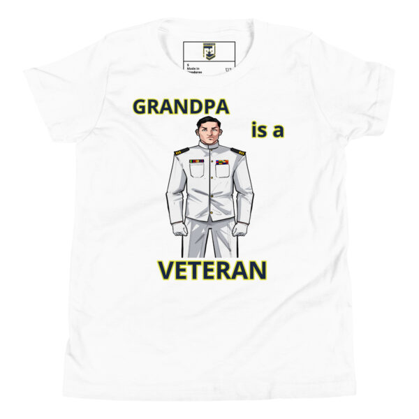 GRANDPA IS A VETERAN TOO FOWER Youth Short Sleeve T-Shirt - Image 5