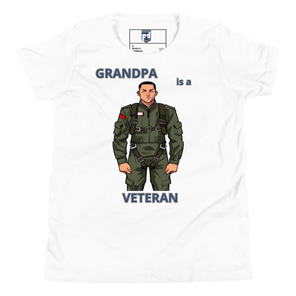 GRANDPA IS A VETERAN TOO FOWER Youth Short Sleeve T-Shirt - Image 5