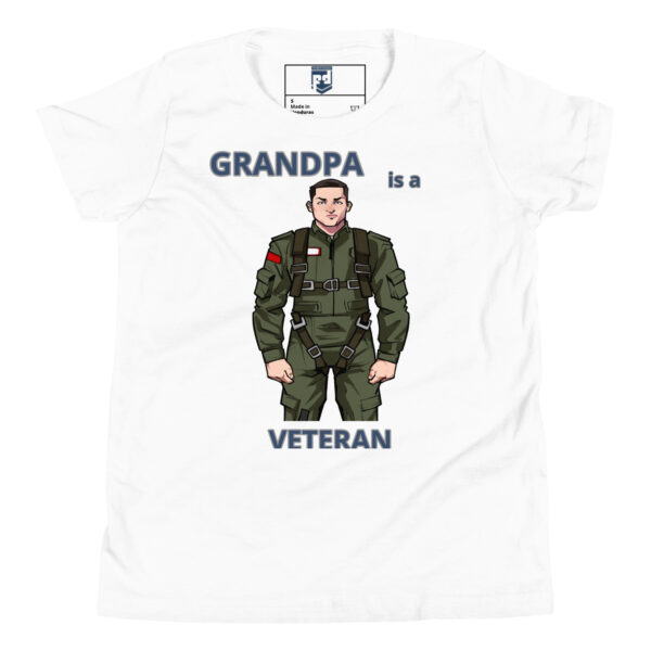 GRANDPA IS A VETERAN TOO FOWER Youth Short Sleeve T-Shirt - Image 5