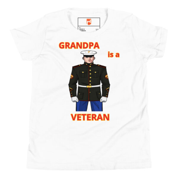 GRANDPA IS A VETERAN TOO FOWER Youth Short Sleeve T-Shirt - Image 5