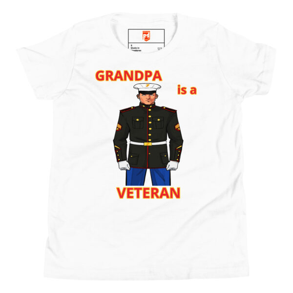 GRANDPA IS A VETERAN TOO FOWER Youth Short Sleeve T-Shirt - Image 5