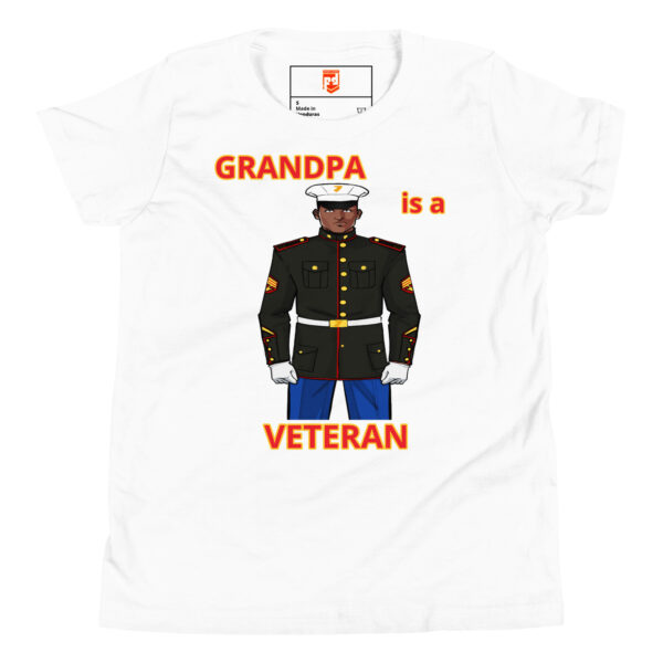 GRANDPA IS A VETERAN TOO FOWER Youth Short Sleeve T-Shirt - Image 5