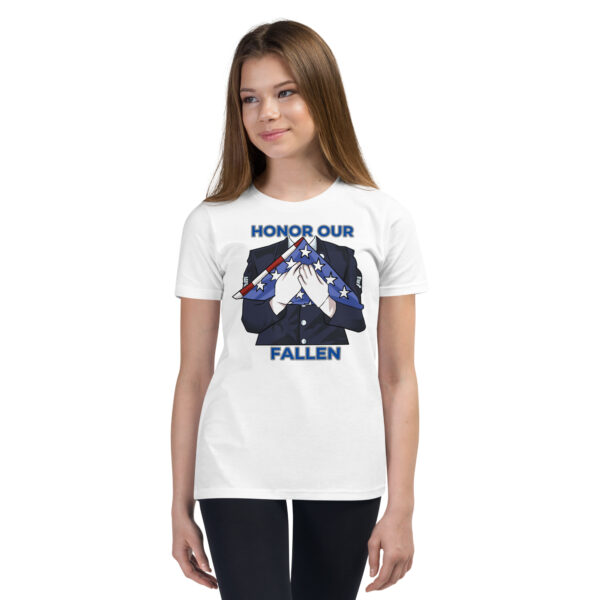 HONOR OUR FALLEN TOO FIFE Youth Short Sleeve T-Shirt - Image 5