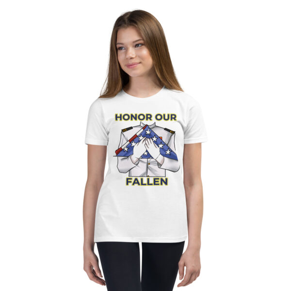 HONOR OUR FALLEN TOO FIFE Youth Short Sleeve T-Shirt - Image 5