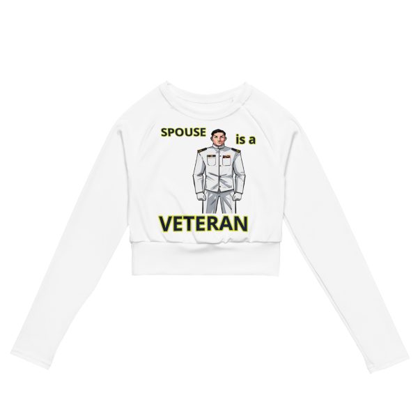 SPOUSE IS A VETERAN TOO FOWER Recycled Long-Sleeve Crop Top