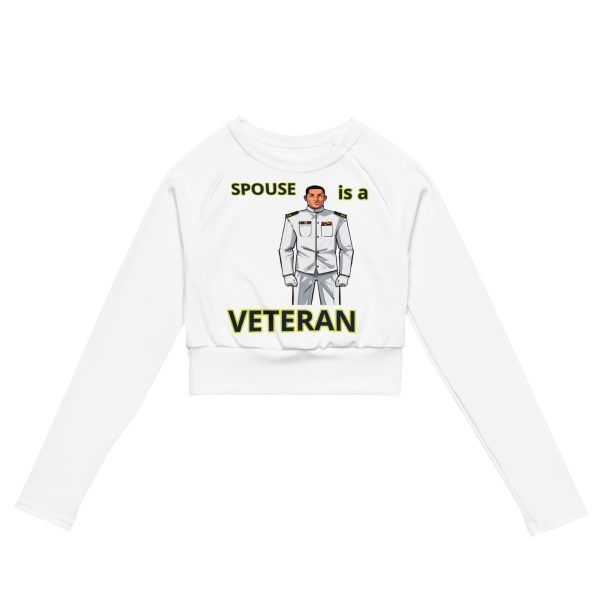 SPOUSE IS A VETERAN TOO FOWER Recycled Long-Sleeve Crop Top