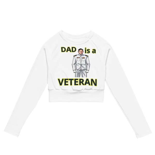 DAD IS A VETERAN TOO FOWER Recycled Long-Sleeve Crop Top