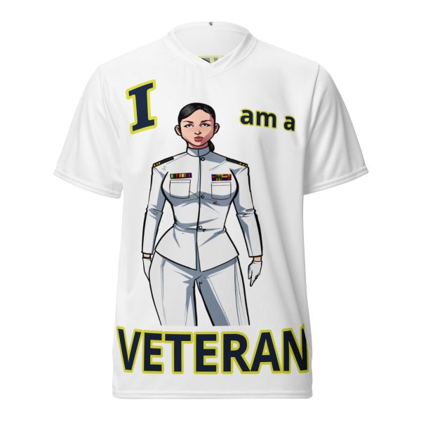 I AM A  VETERAN TOO FOWER Recycled Unisex Sports Jersey