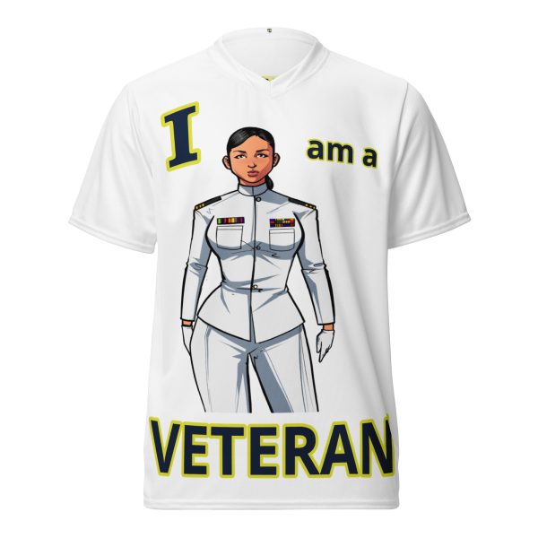 I AM A  VETERAN TOO FOWER Recycled Unisex Sports Jersey