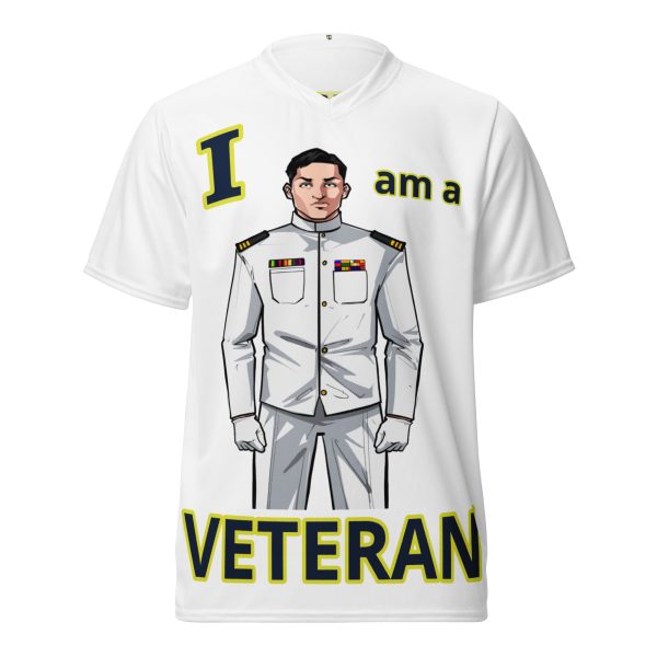 I AM A  VETERAN TOO FOWER Recycled Unisex Sports Jersey