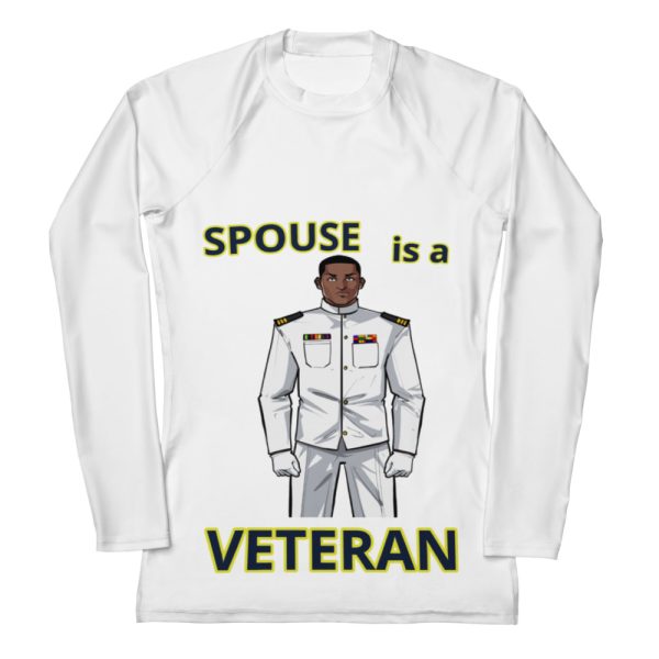 SPOUSE IS A VETERAN TOO FOWER Women's Rash Guard