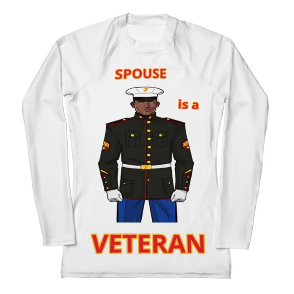 SPOUSE IS A VETERAN TOO FOWER Women's Rash Guard