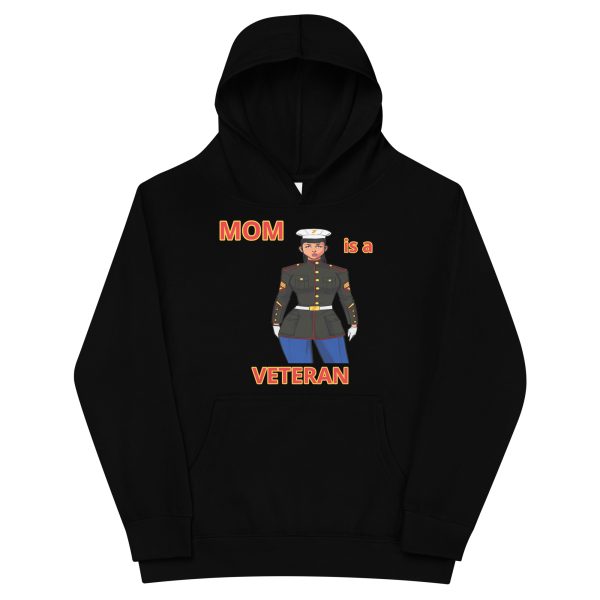 MOM IS A VETERAN TOO FOWER Kids Fleece Hoodie
