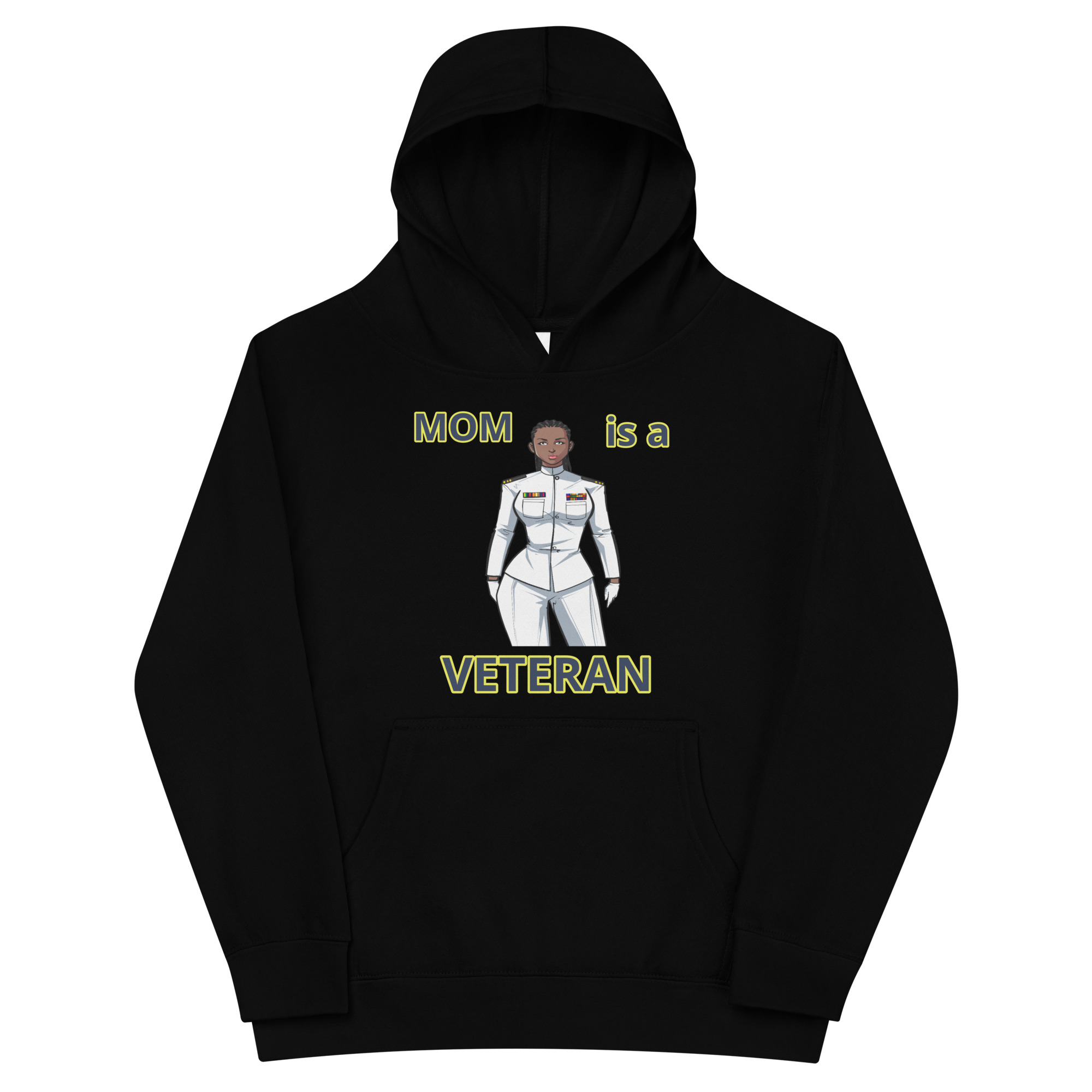 MOM IS A VETERAN TOO FOWER Kids Fleece Hoodie