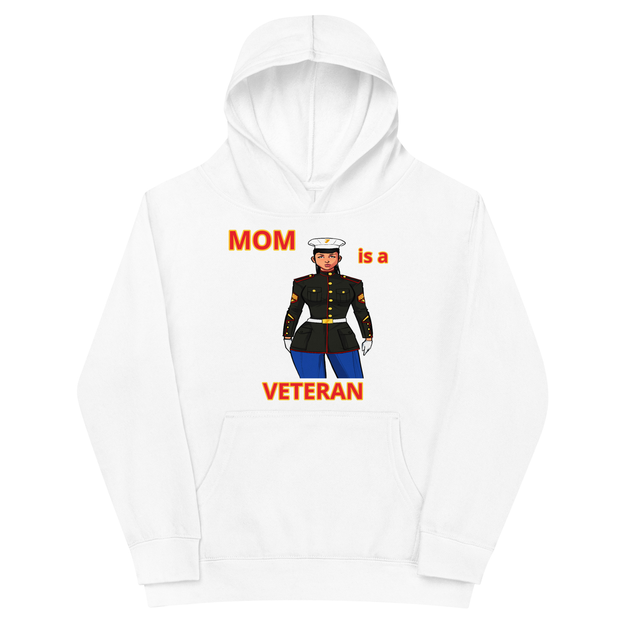 MOM IS A VETERAN TOO FOWER Kids Fleece Hoodie - Image 5